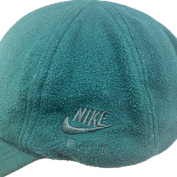 Vintage Nike Fleece Hat Mens One Size Forrest Green Adjustable - Picture 6 of 11